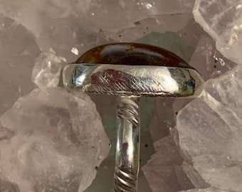 Fire agate oval ring
