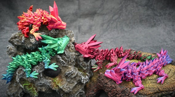 3D Printed Articulating Dragon, Poseable Fantasy Model, Home Decor/Gift