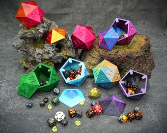 D20 Dice Storage Box 3D Printing | Dungeons and Dragons Board Game Card Game Dice Box Magic Pen and Paper | Gift Gamer Friends