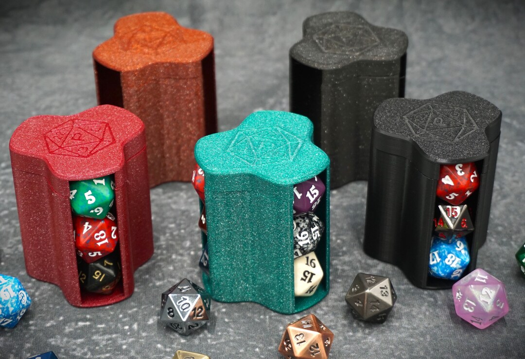 Round D20 Dice Storage Box 3D Printing Dungeons and Dragons Etsy