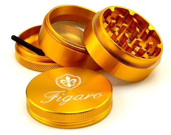 Grinder, 4 Part Gold Grinder 2.5", Herb Grinder, Moon Grinder Girly Grinder Tobacco Grinder