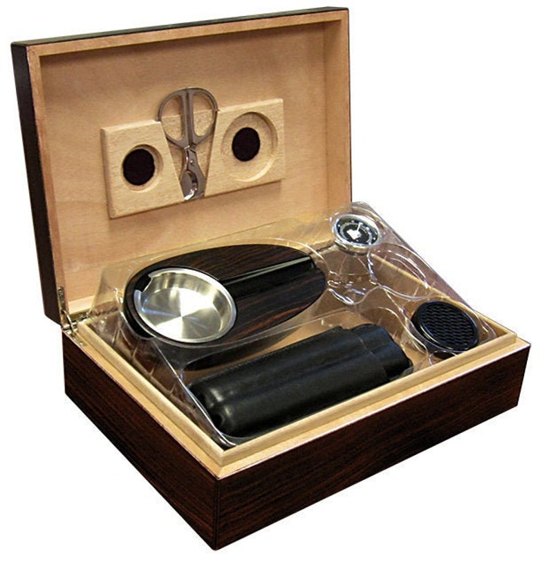 Cigar Humidor, Gift Set, Cigar Humidor Box 50 Cigars Holder Box