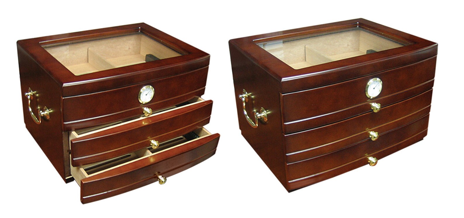 Cigar Humidor, Humidor With Drawers 75 Cigars Holder Box With Drawers Father's Day Gift Etsy