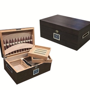 Cigar Humidor, 130 Cigars Holder Box, Cigar Humidor Gift, Groomsmen Cigar Gift