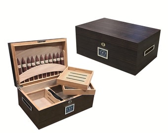 Cigar Humidor, 130 Cigars Holder Box, Cigar Humidor Gift, Groomsmen Cigar Gift