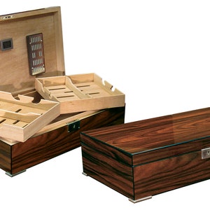 High Lacquer Brazilian Rosewood Finish Wooden Cigar Humidor, 250 Cigars Holder Box, Best Humidor For Cigars, Gifts For Men, Groomsmen