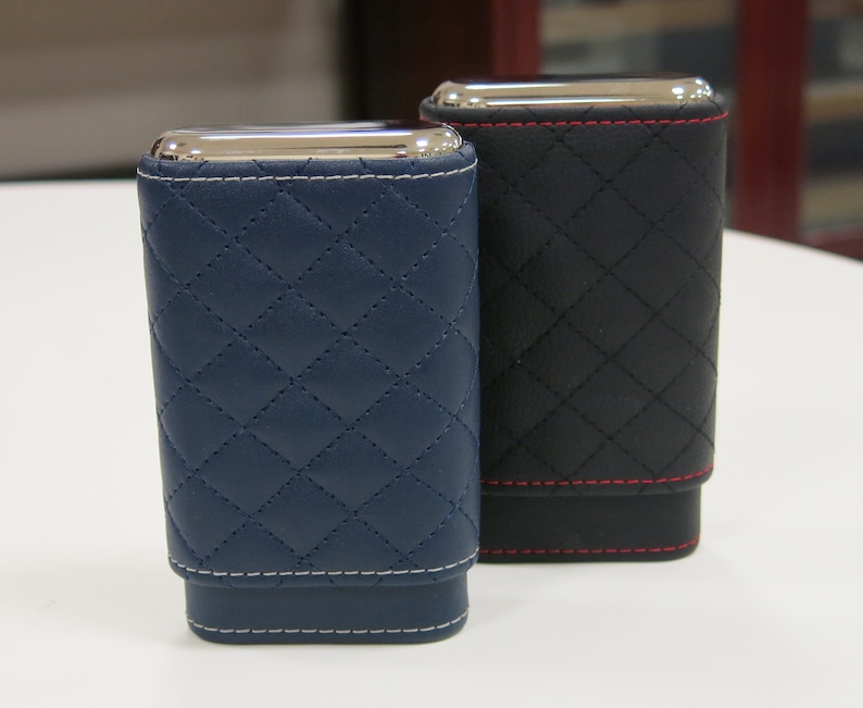 Cigar Holder, Cigar Case, Cigar Box Leather Cigar Holder Diamond Stitch Leather Cigar Holder Gift For Him image 1