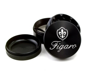 4 Part Black Grinder 2.5" - Herb Grinder, Moon Grinder, Girly Grinder, Tobacco Grinder