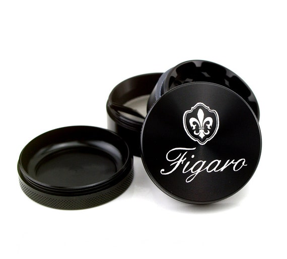 4 Part Black Grinder 2.5" - Herb Grinder, Moon Grinder, Girly Grinder, Tobacco Grinder