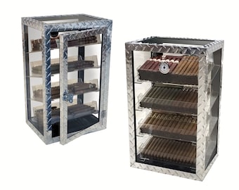 Cigar Humidor, Cigar Box, Glass Humidor Metal Humidor Gift For Him