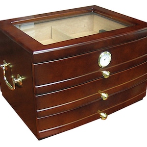 Cigar Humidor, Humidor with drawers 75 Cigars Holder Box with Drawers Father&#39;s Day Gift