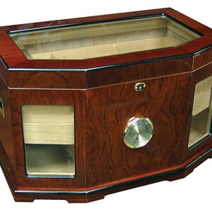 Cigar Humidor, Mahogany Finish, Vintage Style Cigar Humidor 300 Cigars Holder Box Cigar Humidor Gift Gifts For Men