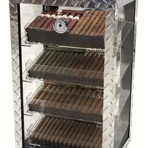 Cigar Humidor, Cigar Box, Glass Humidor Metal Humidor Gift For Him image 2
