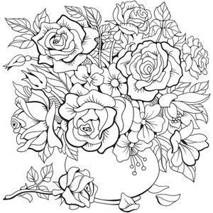 44 Flower Coloring Pages | Floral Adult Coloring Pages | Printable Adult Coloring Page