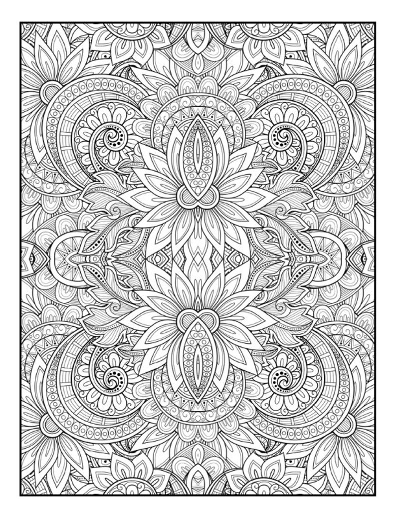 Stunning Patterns Adult Coloring Book Mandala Coloring Pages Stress Relieving 30 Mandala Style Patterns image 4