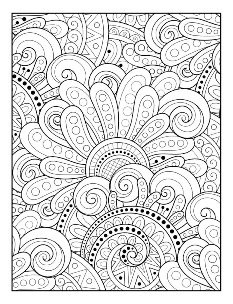 Stunning Patterns Adult Coloring Book Mandala Coloring Pages Stress Relieving 30 Mandala Style Patterns image 5