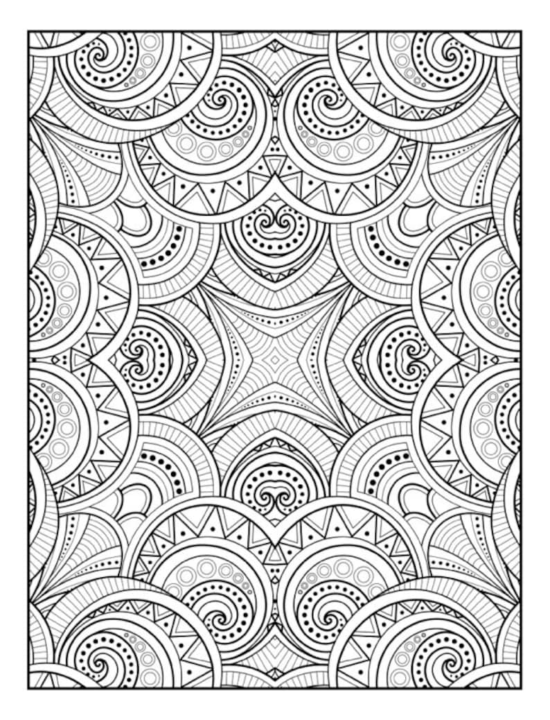 Stunning Patterns Adult Coloring Book Mandala Coloring Pages Stress Relieving 30 Mandala Style Patterns image 3