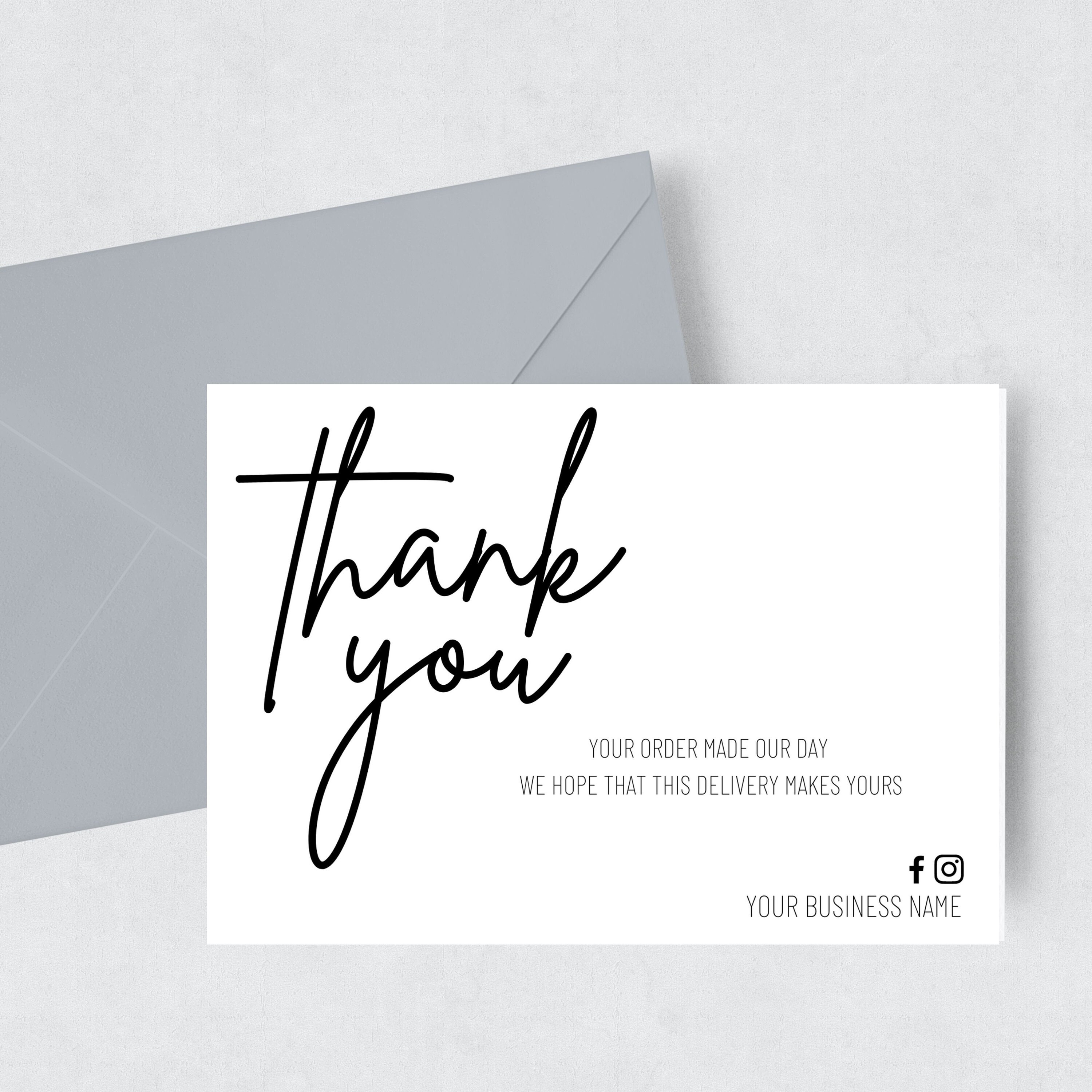 10 Pack of A6 Thank You Cards Packaging Small Business Etsy UK