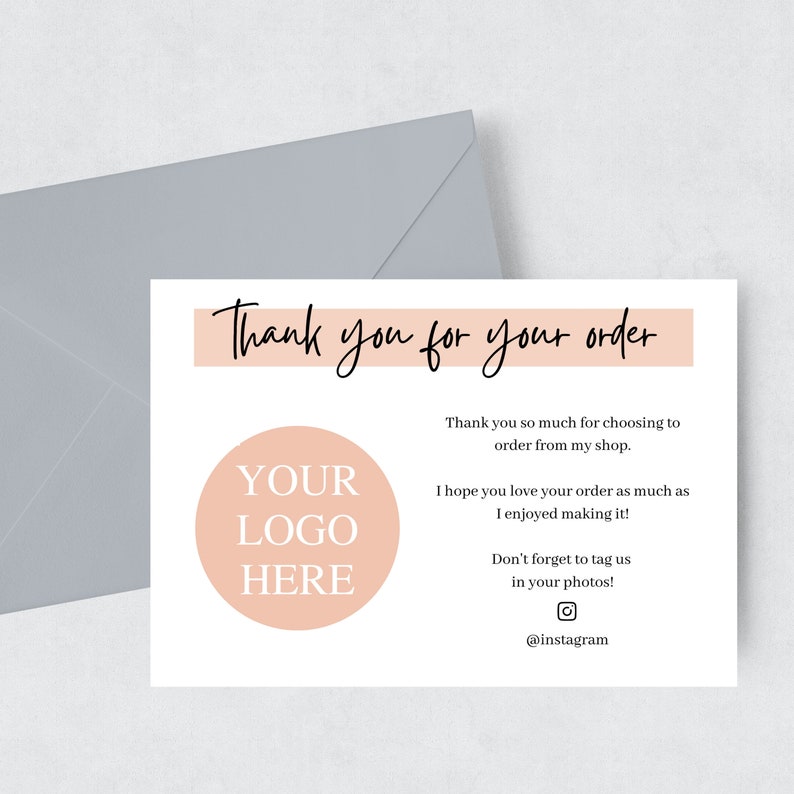 10 Pack of A6 Thank You Cards Colour Matched to Your Logo Etsy