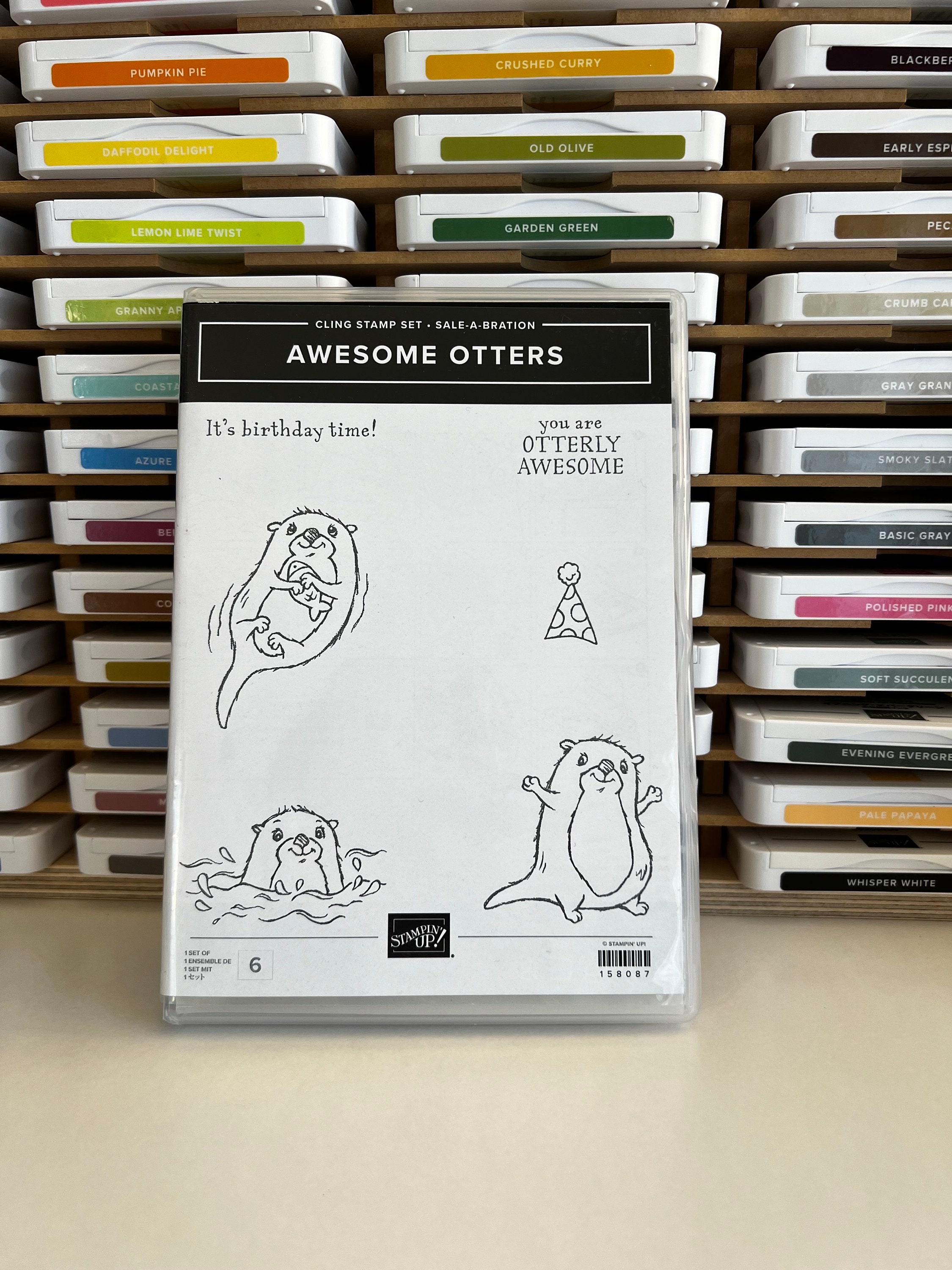NEW Awesome Otters Stampin Up Stamp Set | Cling Stamp Set | Happy Birthday Stamp Set | Congratulations Stamp Set | Otter Stamp