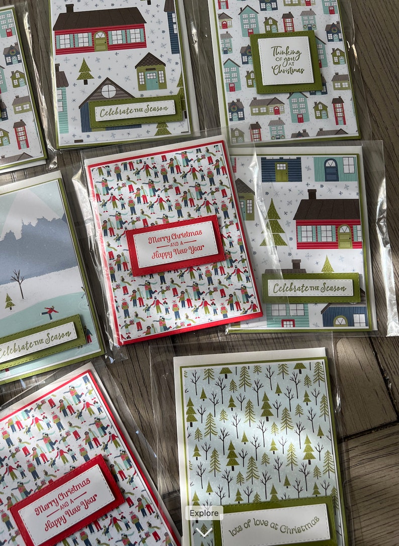 SET of 10 Christmas Cards Stampin up Holiday Cards Etsy