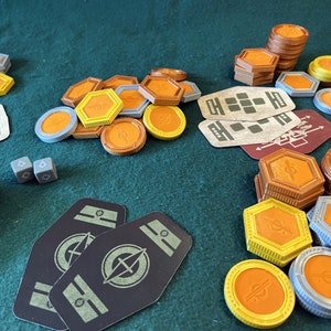 Star Wars Hutt/Halcyon Circle and Hexagon Orange Vertex Casino Chips weighted and double-sided image 9