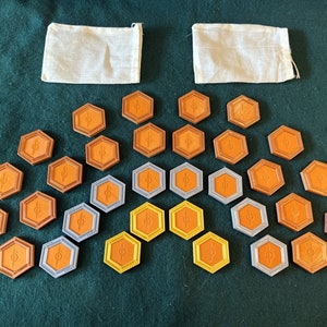 Star Wars Hutt/Halcyon Circle and Hexagon Orange Vertex Casino Chips weighted and double-sided Hexagon Buy-in Set