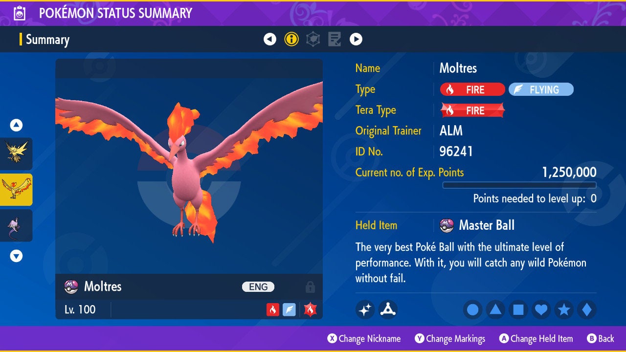 SHINY 6IV Articuno Zapdos Moltres Pokemon Sword and Shield 