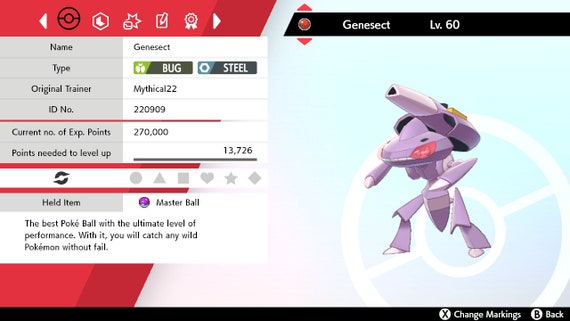 6IV Ultra Shiny Genesect Event Pokemon Sword and Shield (Square