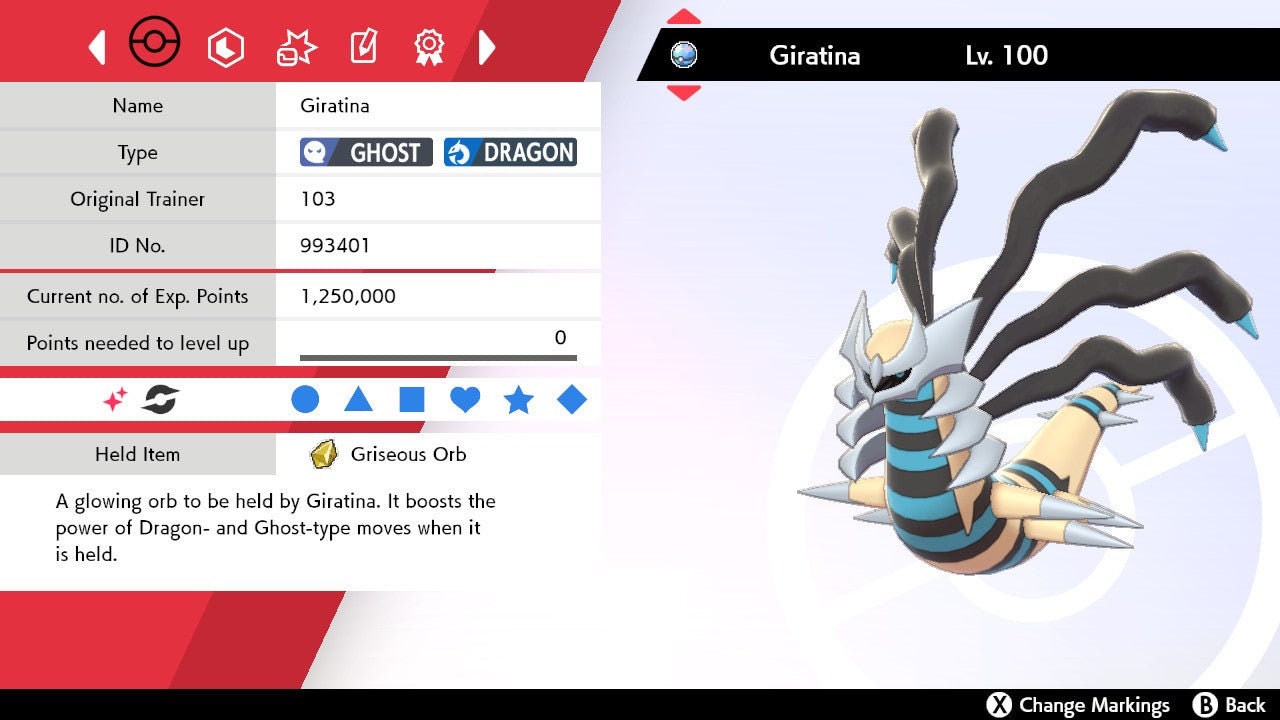 Shiny 6IV Palkia Giratina and Dialga Legendary Pokemon for 