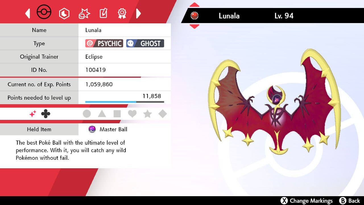 Ultra Square Shiny 6IV Solgaleo, Lunala, and Necrozma Legendary Pokemon  Holding Master Balls for Sword and Shield - elymbmx