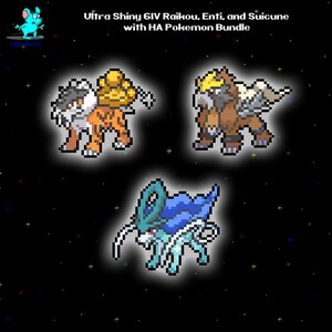 Entei Raikou Suicune Glas in Lood / Aangepaste Holografische 