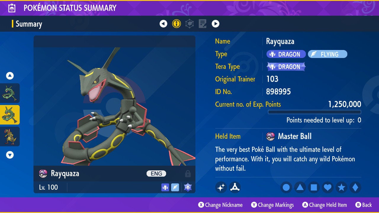  elymbmx 6IV and Shiny Rayquaza Event Legendary Holding