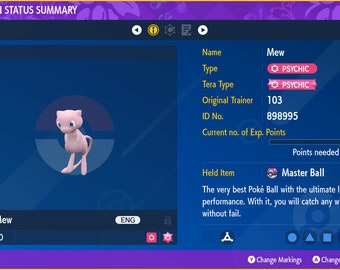 Shiny 6IV Mew Non-shiny 6IV Mew Shiny 6IV Mewtwo Pokemon 