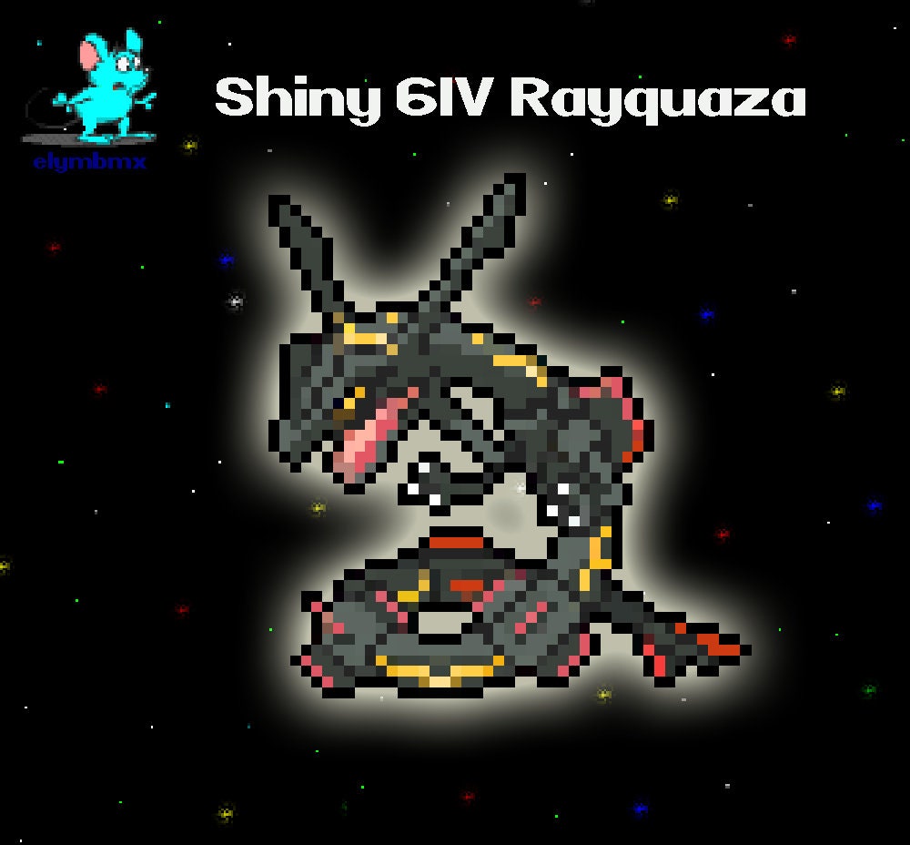 Shiny 6IV Rayquaza Legendary Pokemon Holding Master Ball for 