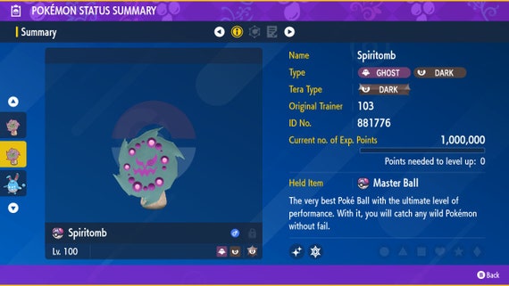 Shiny SPIRITOMB 6IV / Pokemon Brilliant Diamond and Shining 