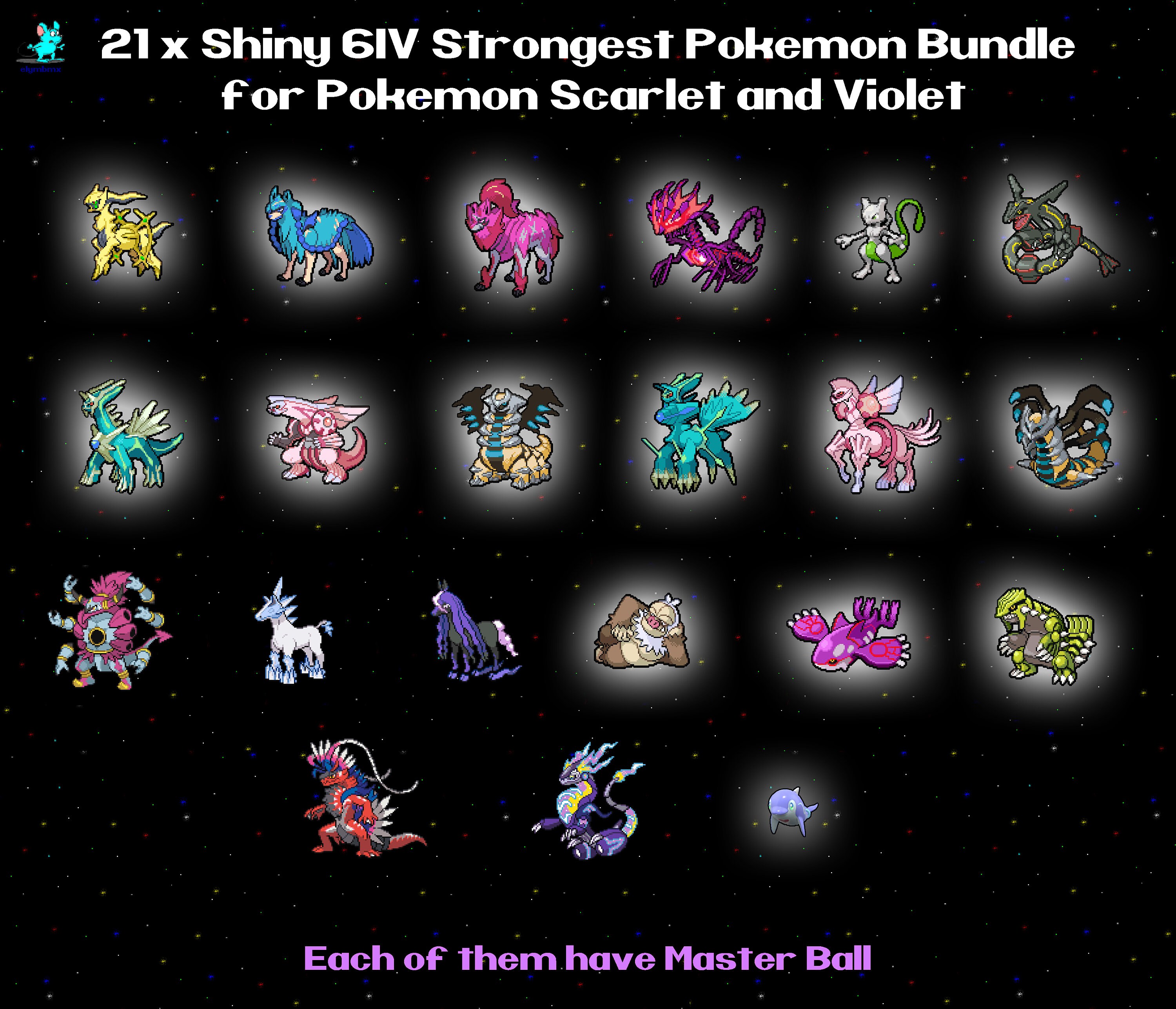  elymbmx Shiny 6IV Kyurem, Reshiram and Zekrom Legendaries with  Master Balls Bundle for Sword & Shield : Video Games