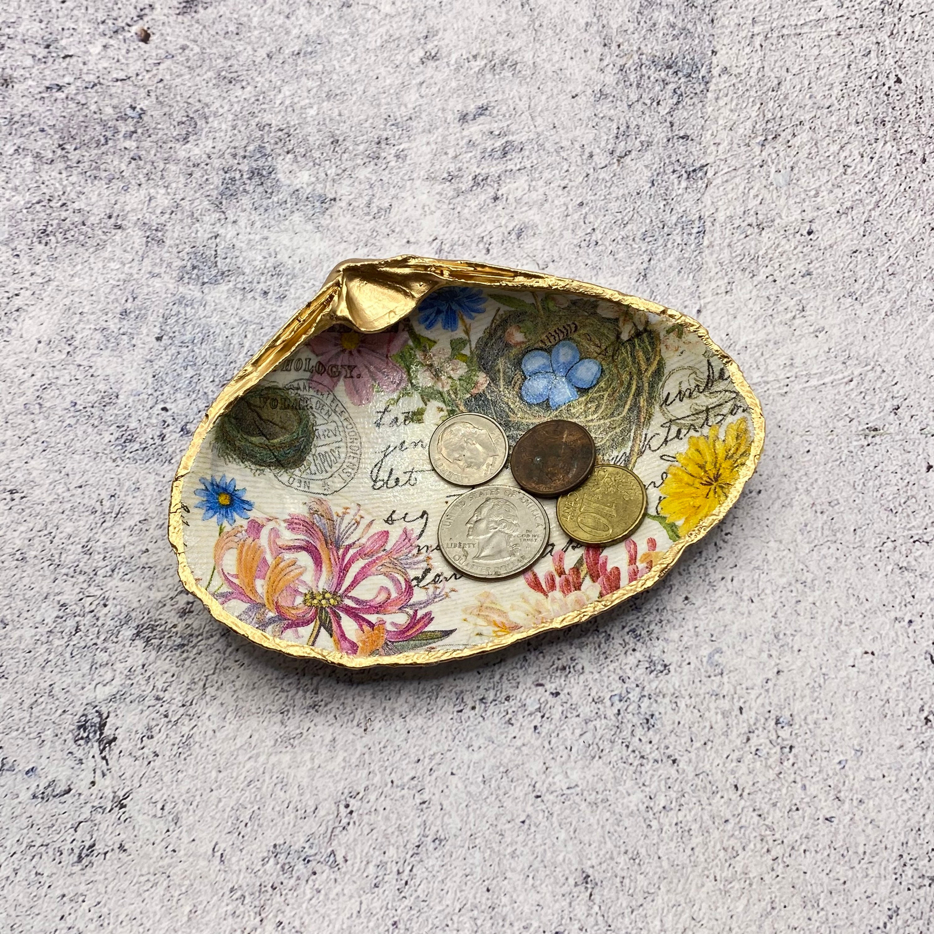 Mermaid Decor Decoupage Shell Art Decoupage Shells Spring Etsy