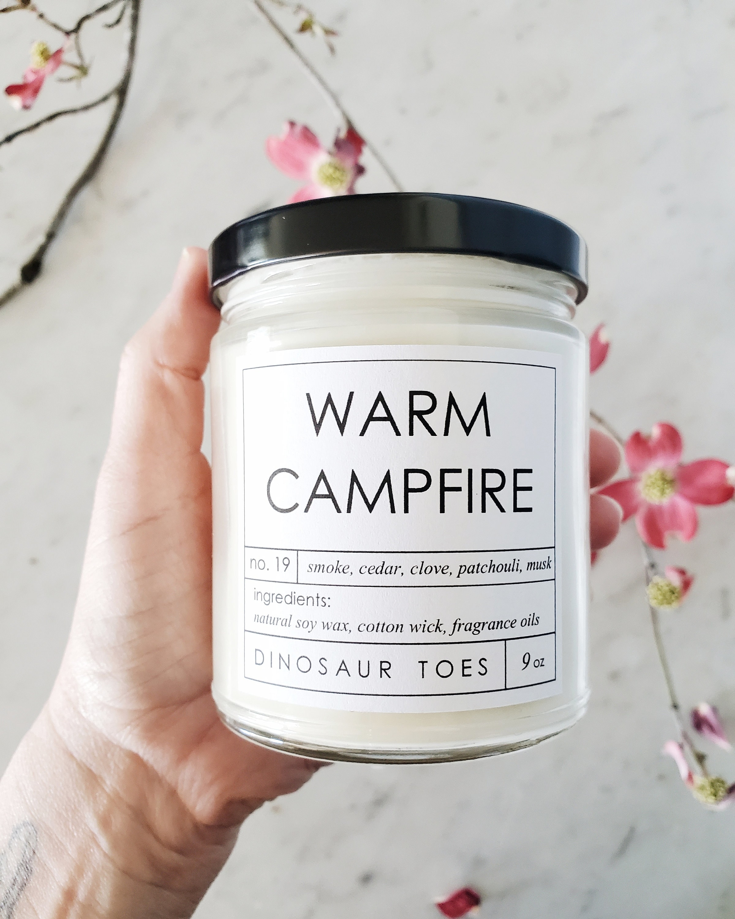 9oz Warm Campfire Scented Soy Jar Candle Etsy
