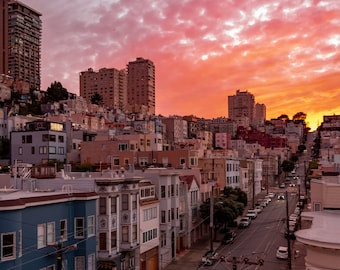 Sunset over Russian Hill, San Francisco California