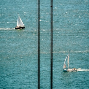 Sailboats through the Golden Gate Bridge, San Francisco