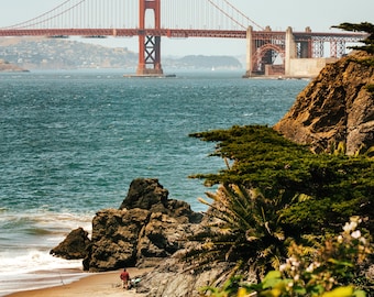 Golden Gate Bridge View desde la playa de China, San Francisco