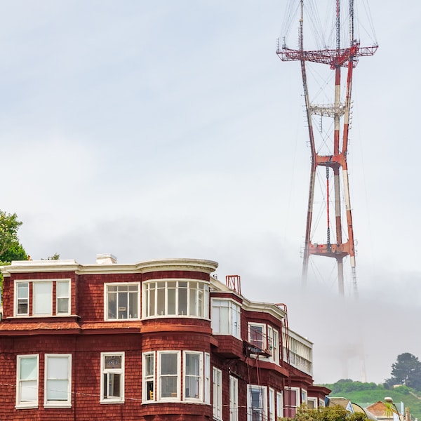 Sutro Tower from Dolores Park, Mission District, San Francisco