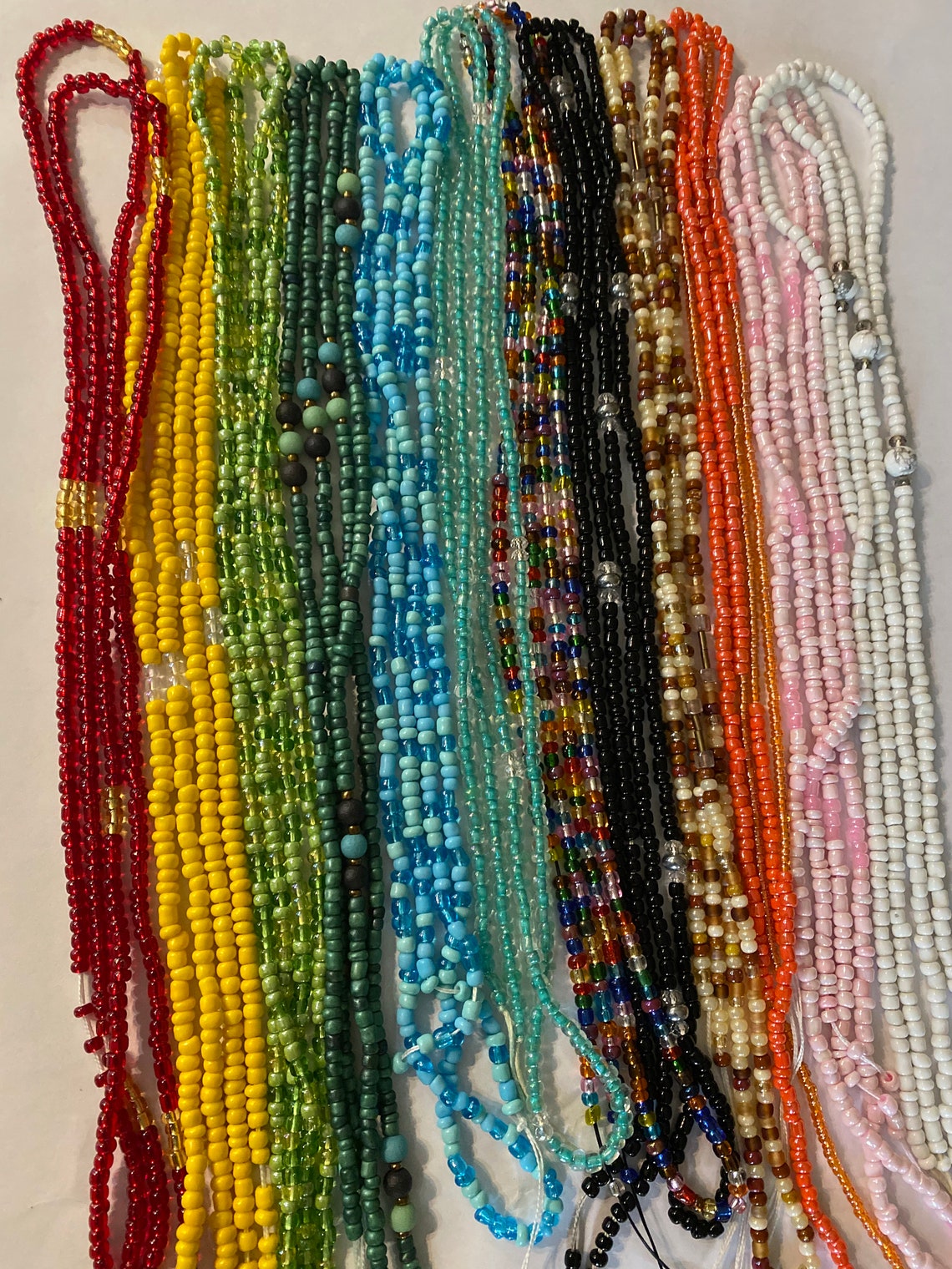 Colorful Handmade Waist Beads Elastic w/clasp or tie on Etsy