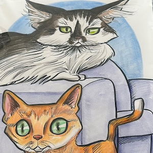 2 Pets Color Caricature Portrait
