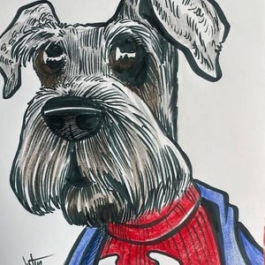 1 portrait caricature couleur pour animal de compagnie