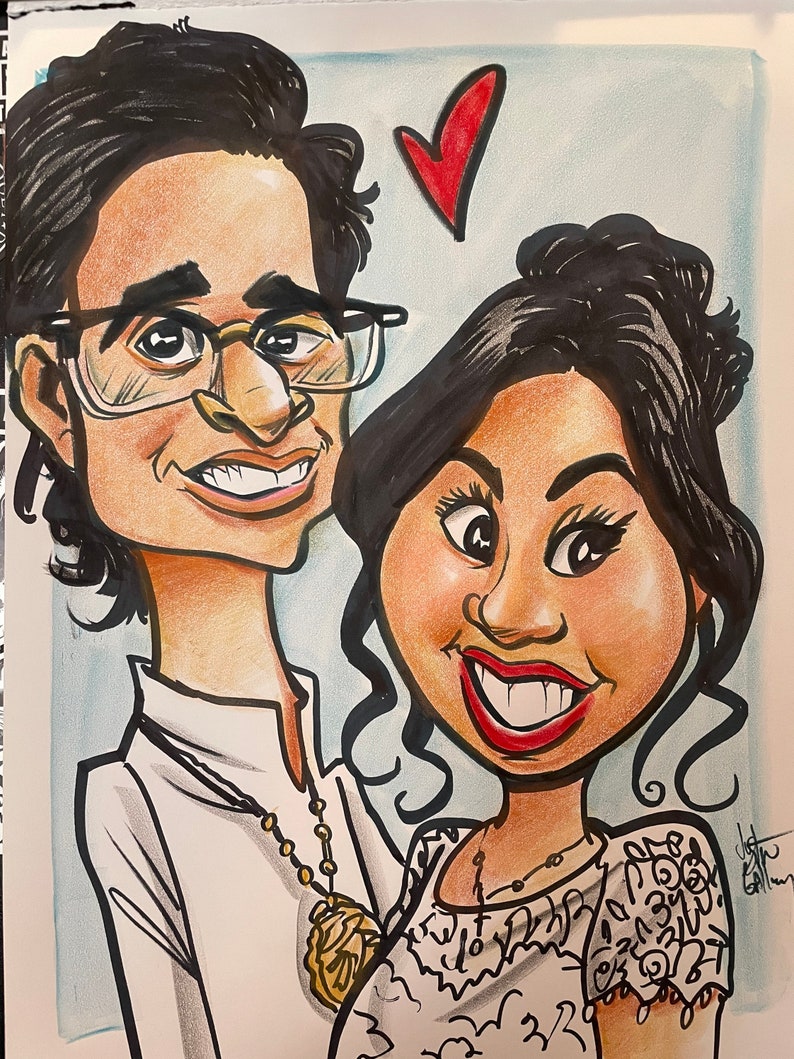 2-Faces Color Caricature Portrait image 4