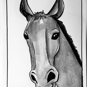 1 Pet Black and White Caricature Portrait