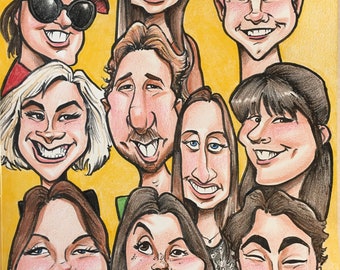 10 Faces Color Caricature Portrait