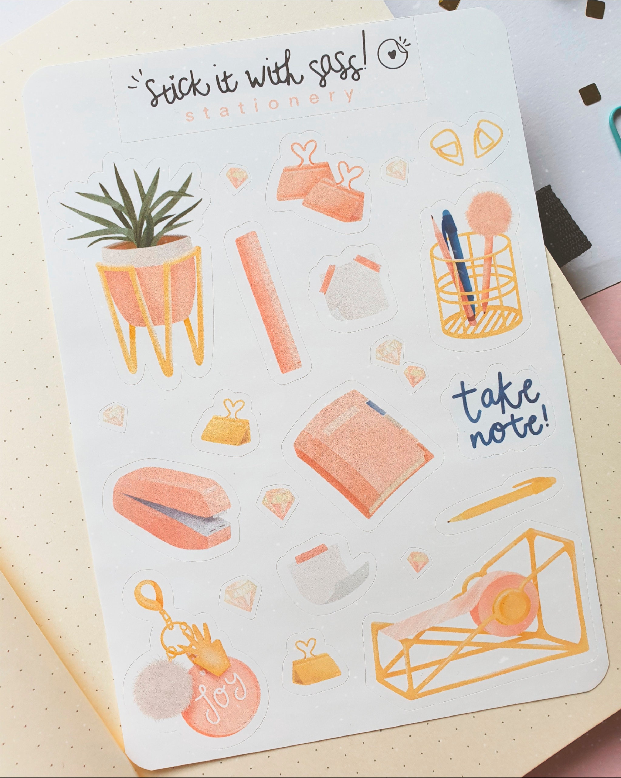 Stationery Stickers Sticker Sheet Sticker Pack Waterproof Etsy